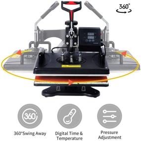 img 2 attached to 🔥 5 in 1 Heat Press Machine, 12 X 15 Inch Digital Multifunctional Sublimation Combo 360 Degree Swing Away Heat Transfer Machine for T-Shirts, Hats, Mugs, Plates, Caps, and Sports Bottles - TINGCOO