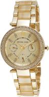 ⌚ mk5842 michael kors mini parker gold watch for women logo