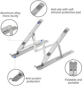 img 1 attached to Переносная подставка для ноутбука: регулируемая на 7 уровней, складная эргономическая подставка с вентиляцией и сумкой для хранения