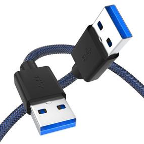 img 4 attached to 🔌 Кабель-удлинитель High-Speed USB 3.0 мужской - мужской - Совместим с корпусами жестких дисков, DVD-плеерами, ноутбуками - Длина 3,3 фута.