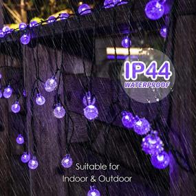 img 2 attached to 🟣 LANFU 45.27ft Outdoor Solar String Lights, 60LED 13.8M Waterproof Patio Bulb String Lights, Globe Solar Lights for Garden, Gazebo, Yard, Outdoors (Purple)