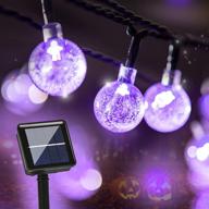 🟣 lanfu 45.27ft outdoor solar string lights, 60led 13.8m waterproof patio bulb string lights, globe solar lights for garden, gazebo, yard, outdoors (purple) logo