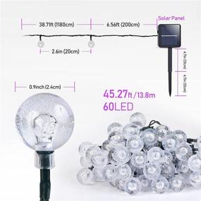 img 3 attached to 🟣 LANFU 45.27ft Outdoor Solar String Lights, 60LED 13.8M Waterproof Patio Bulb String Lights, Globe Solar Lights for Garden, Gazebo, Yard, Outdoors (Purple)