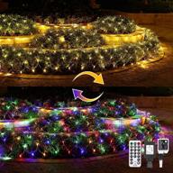 🎄 christmas net string lights outdoor - 9.9x6.6ft x 200 led warm white & multicolor wedding fairy light mesh - waterproof plug-in hanging decorations for xmas tree, holiday background, lawn логотип