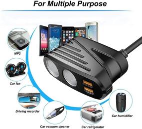 img 1 attached to 🚗 iMESTOU Quick Charge USB A & USB C 20W Cigarette Lighter Splitter - Ultimate 2-Socket DC Power Car Charger with 3 USB Ports for Cellphones/GPS/Dash Cam - 120W QC3.0 Outlets Charging