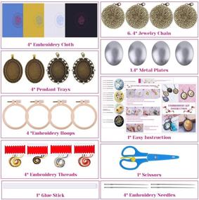 img 3 attached to 🧵 Shynek Embroidery Pendant Kit for Beginners: Cross Stitch Starter with Patterns, Trays, Clothes & Hoops