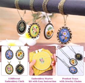 img 1 attached to 🧵 Shynek Embroidery Pendant Kit for Beginners: Cross Stitch Starter with Patterns, Trays, Clothes & Hoops