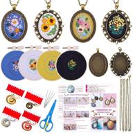 🧵 shynek embroidery pendant kit for beginners: cross stitch starter with patterns, trays, clothes & hoops logo
