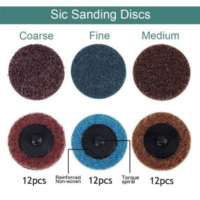 img 2 attached to 🔸 Yofuly 36PCS Sanding Discs Set: 2-Inch Roloc Quick Change Discs for Die Grinder Surface Prep Strip Grind Polish Burr Finish Rust Paint Removal