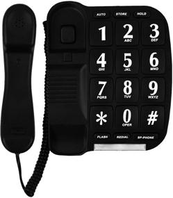 img 1 attached to 📞 Convenient Wall/Desk Mountable Big Button Phone with Speaker & Memory - Black