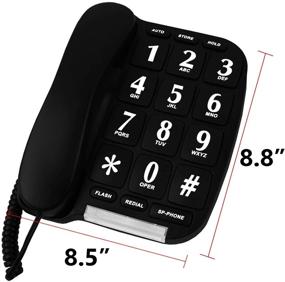 img 2 attached to 📞 Convenient Wall/Desk Mountable Big Button Phone with Speaker & Memory - Black