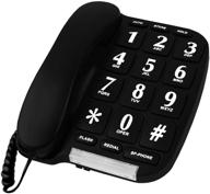 📞 convenient wall/desk mountable big button phone with speaker & memory - black logo