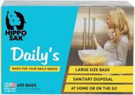 hippo sak daily's storage and disposal bags refill (450 count), clear bags - the ultimate solution for organizing and disposing! logo