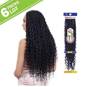 img 1 attached to 🌸 Бездельник из синтетических волос FreeTress Crochet Braids Boho Hippie Braid 22" - набор из 6 пакетов (1B)