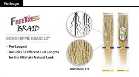 img 3 attached to 🌸 Бездельник из синтетических волос FreeTress Crochet Braids Boho Hippie Braid 22" - набор из 6 пакетов (1B)