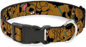 img 3 attached to 🐾 Scooby Doo Stacked Close Up Black Dog Collar by Buckle-Down - Adjustable Sizes for Small, Medium, and Large Dogs, Equipped with Plastic Clip