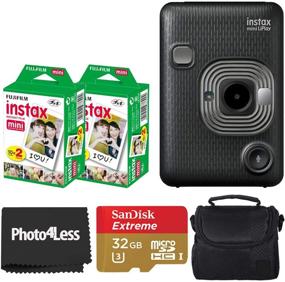 img 4 attached to 📷 Fujifilm Instax Mini Liplay Dark Grey Camera Bundle - Limited Edition + 2X Twin Pack Film + 32GB SD Card + Case + Cloth