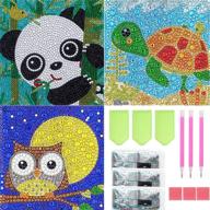 🎨 spark creativity with spokki's 3 pcs diamond art kit for kids: easy 5d diamond dots painting with crystal gems - perfect christmas kits for beginners (panda, owl, turtle) logo