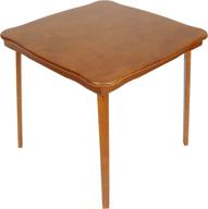 🍎 enhanced fruitwood finish scalloped edge folding card table by stakmore logo