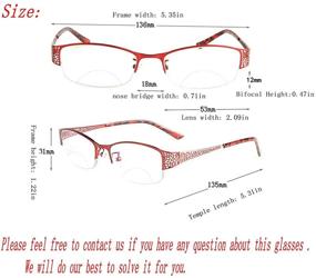 img 1 attached to 🕶️ Women's Sun Glasses with Fashionable Photochromic Bifocal Reading Lenses, Red Metal Frame - Ideal for Presbyopia