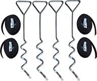 🌪️ abrafit heavy-duty galvanized trampoline anchor stakes - corkscrew shape anchor kit for trampolines, swings, garden sheds, playhouses логотип