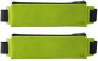 🎒 zipper pen-pencil case: pack of 2. soft & non-deformable elastic closure. size: 6.29" x 2.16". light green. logo