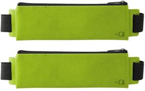 img 4 attached to 🎒 Zipper Pen-Pencil Case: Pack of 2. Soft & Non-deformable Elastic Closure. Size: 6.29" x 2.16". Light Green.