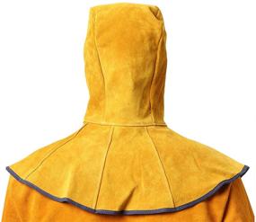 img 2 attached to 🔥 Enhanced Head Protection: Welding Hood Helmet Caps in Genuine Golden Cowhide Split Leather with Neck Shoulder Drape