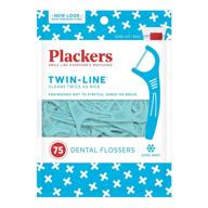 🦷 plackers twinline dental floss picks: green mint flavor - 75 count logo