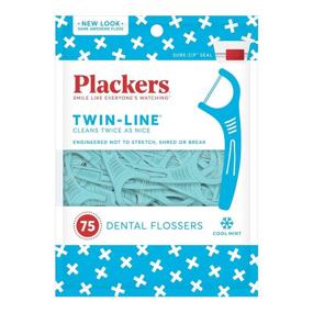 img 4 attached to 🦷 Plackers TwinLine Dental Floss Picks: Green Mint Flavor - 75 Count