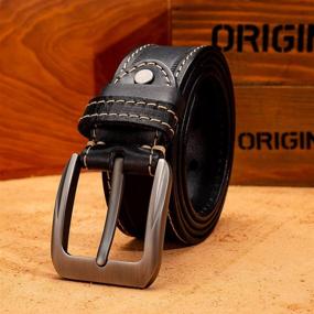 img 3 attached to HOLMANSE Leather Italian Contrast Stitching Men's Accessories and Belts