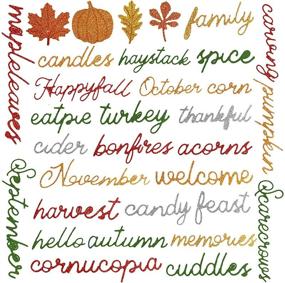 img 4 attached to 🍂 35-Piece Thanksgiving Word Die Cuts: Fall Leaves Cutting Dies for Holiday Crafts, Scrapbook Albums & Card Making