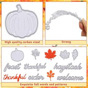 img 2 attached to 🍂 35-Piece Thanksgiving Word Die Cuts: Fall Leaves Cutting Dies for Holiday Crafts, Scrapbook Albums & Card Making