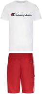🎩 champion little french shorts scarlet boys' clothing sets: premium style for boys logo