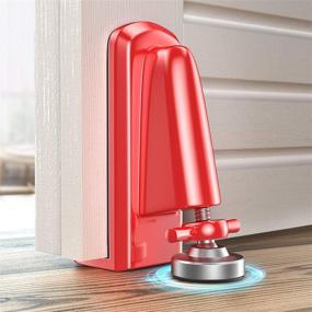 img 4 attached to 🚪 Travel Security Essential: Portable Door Jammer - Red Aluminum Alloy Door Stopper for Women's Safety and Self Defense