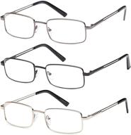 gamma rectangle stainless reading glasses logo