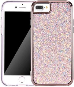 img 2 attached to 📱 Rose Gold iPhone 7/8 Plus Case with Screen Protector, Lanyard, and Bling Glitter - Dual Layer Shockproof Hard PC Back & Soft TPU Inner Protective Cover - Compatible with 5.5 Inch iPhone 7/8 Plus