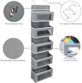 img 4 attached to Organize Your Space with the KESITIS Over The Door Pocket Organizer!