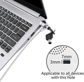 img 1 attached to 🔒 Highly Secure Notebook Lock and Security Cable - Laptop Cable Lock for Theft Protection, Supports All Devices with 3x7mm Keyholes (1.2M/3.9FT)