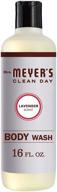 🧴 mrs. meyer's clean day moisturizing body wash: lavender scented shower gel, 16 oz - biodegradable & cruelty-free formula for both women and men logo