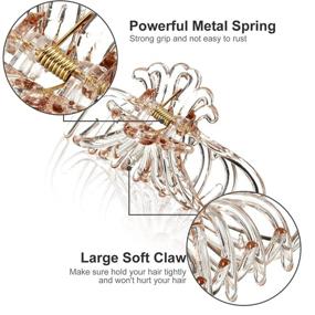 img 2 attached to Set of 3 Clear Big Hair Claw Clips - 3 Inch Nonslip Large Hair Jaw Clip for Women and Girls with Strong Hold for Thick Hair