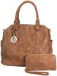 leatherette triple compartments satchel wallet women's handbags & wallets and shoulder bags logo