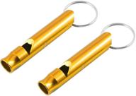 yellow sound-training whistle keychain for pocket pets - set of 2 pieces (dogs, puppies, cats) logo