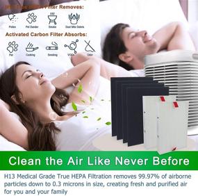 img 1 attached to Flintar HPA200 H13 True HEPA Replacement Filter A/R Combo Pack - Honeywell Air Purifier HPA200 Series Compatible - (2) H13 HEPA Filter R + (4) Activated Carbon Pre-Filter A Included