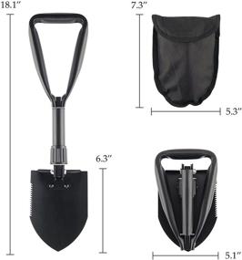 img 2 attached to 🏕️ CO-Z Mini Folding Shovel: High Carbon Steel, Portable Lightweight Survival Tool for Camping, Hiking, and Emergency Situations