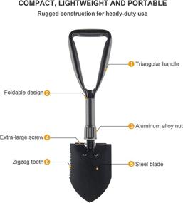 img 3 attached to 🏕️ CO-Z Mini Folding Shovel: High Carbon Steel, Portable Lightweight Survival Tool for Camping, Hiking, and Emergency Situations