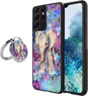 niukamo for samsung galaxy s21 ultra case little elephant with kickstand tpu samsung galaxy s21 ultra case with phone stand grip anti-collision and waterproof silicone case for samsung galaxy s21 ultr logo
