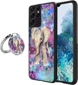 img 4 attached to NIUKAMO For Samsung Galaxy S21 Ultra Case Little Elephant With Kickstand TPU Samsung Galaxy S21 Ultra Case With Phone Stand Grip Anti-Collision And Waterproof Silicone Case For Samsung Galaxy S21 Ultr