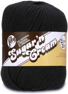🧶 lily sugar 'n cream super size solid yarn, 4oz, black - 100% cotton, medium gauge, big ball - machine wash & dry logo