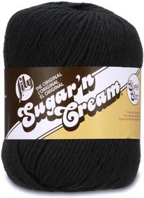 img 4 attached to 🧶 Лента Lily Sugar 'N Cream Super Size Solid, 4 унции, черная - 100% хлопок, средний класс, большой клубок - Машинная стирка и сушка